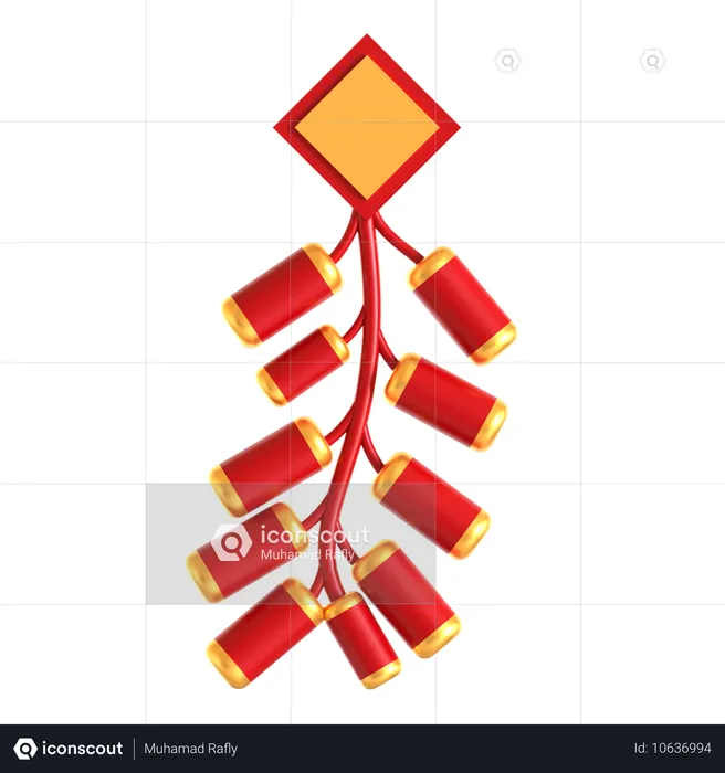 Chinesischer Feuerwerkskörper  3D Icon