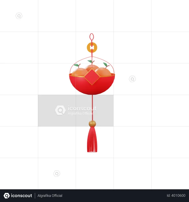 Chinesisches Obstornament  3D Illustration