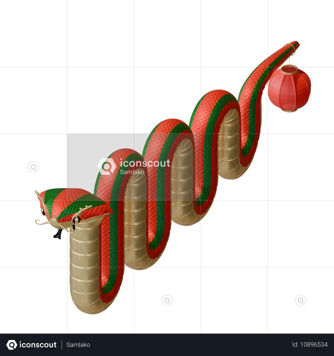 Chinesisches Neujahr der Schlange  3D Icon