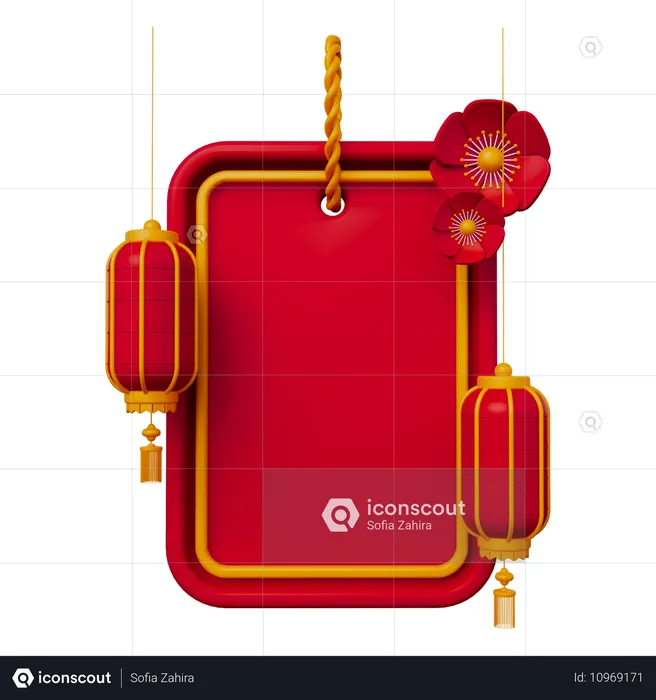 Chinesisches neujahrsbanner  3D Icon