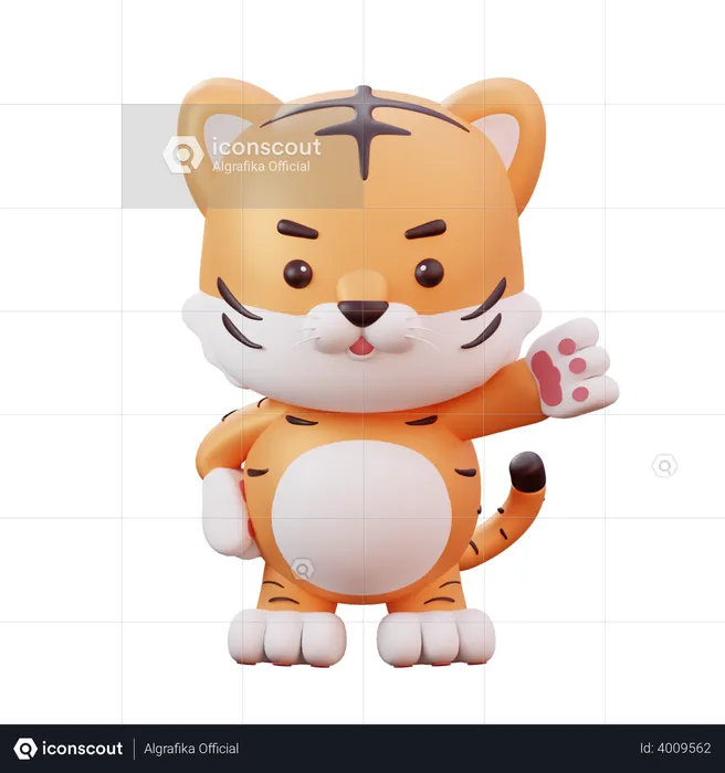 Chinesisches Neujahrs-Maskottchen Tiger  3D Illustration