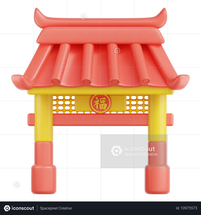 Chinesisches tor  3D Icon