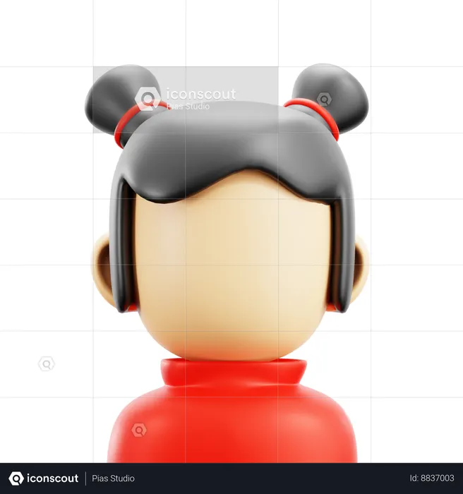 Chinesse girl  3D Icon