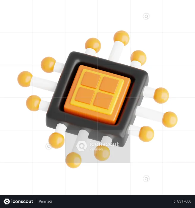 Chip  3D Icon