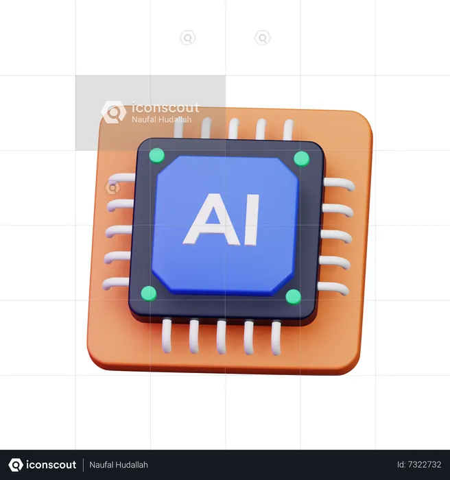 Chip de IA  3D Icon