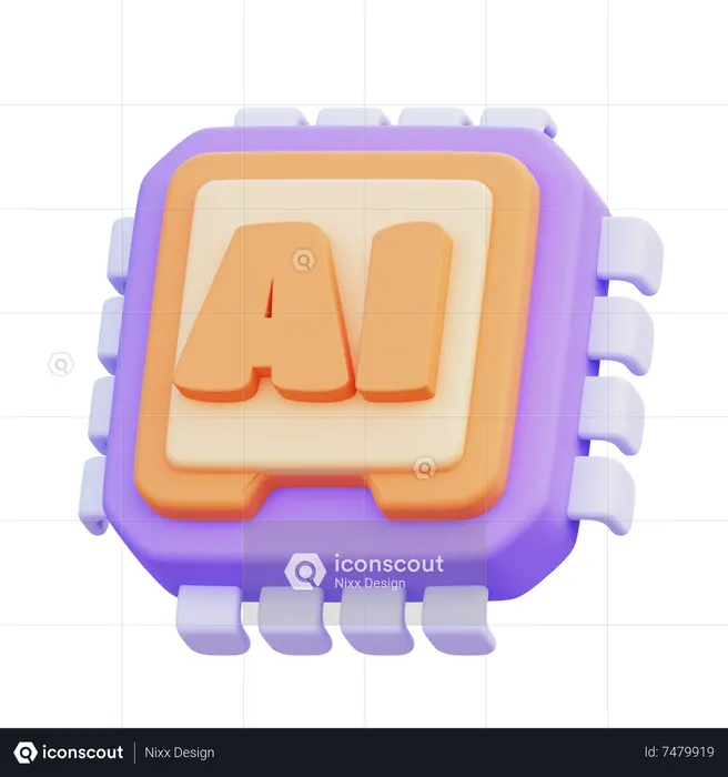 Chip de IA  3D Icon