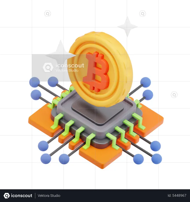 Chip de bitcoin  3D Icon