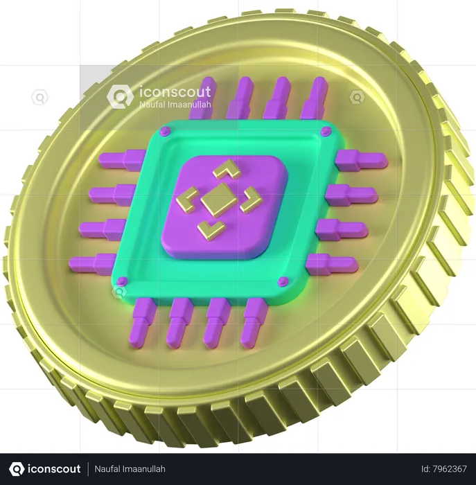 Chip de bitcoin  3D Icon