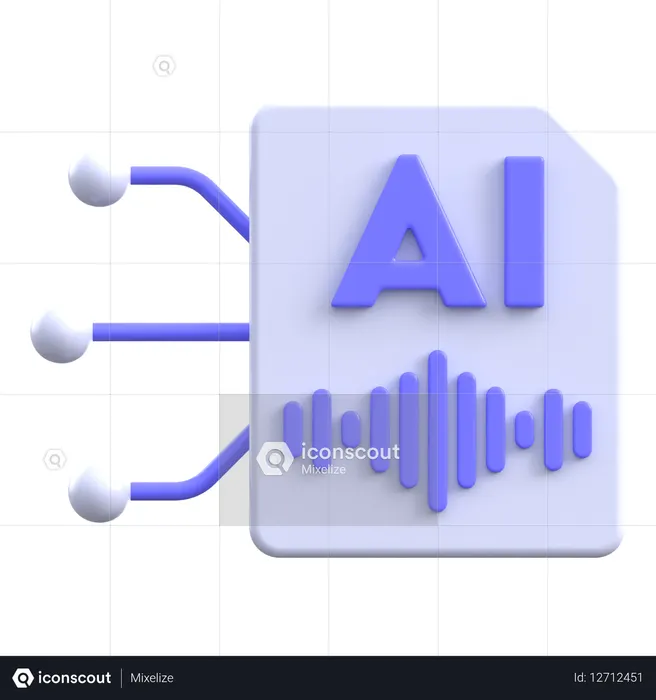 Chip de audio con IA  3D Icon