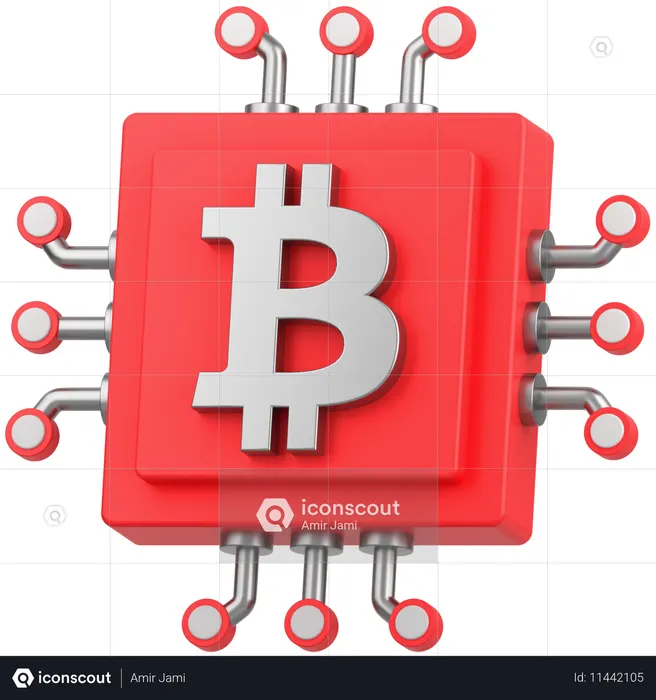 Chip de bitcoin  3D Icon
