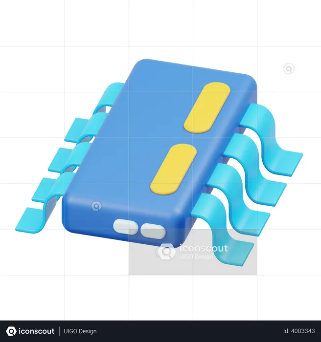 Chip de computador  3D Illustration