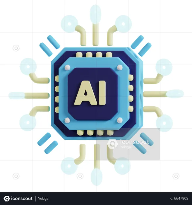 Chip de IA  3D Icon