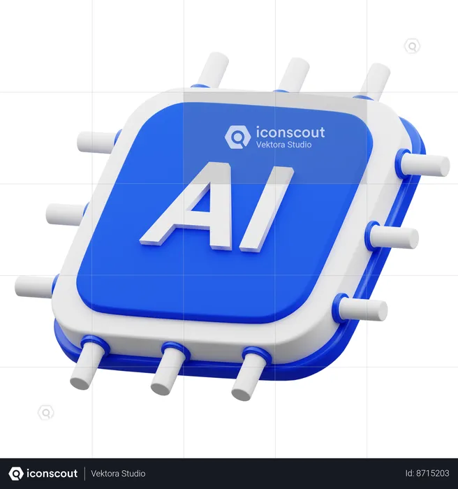 Chip de inteligência artificial  3D Icon