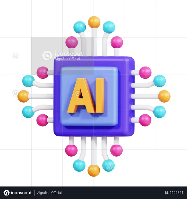 Chip de inteligencia artificial  3D Icon