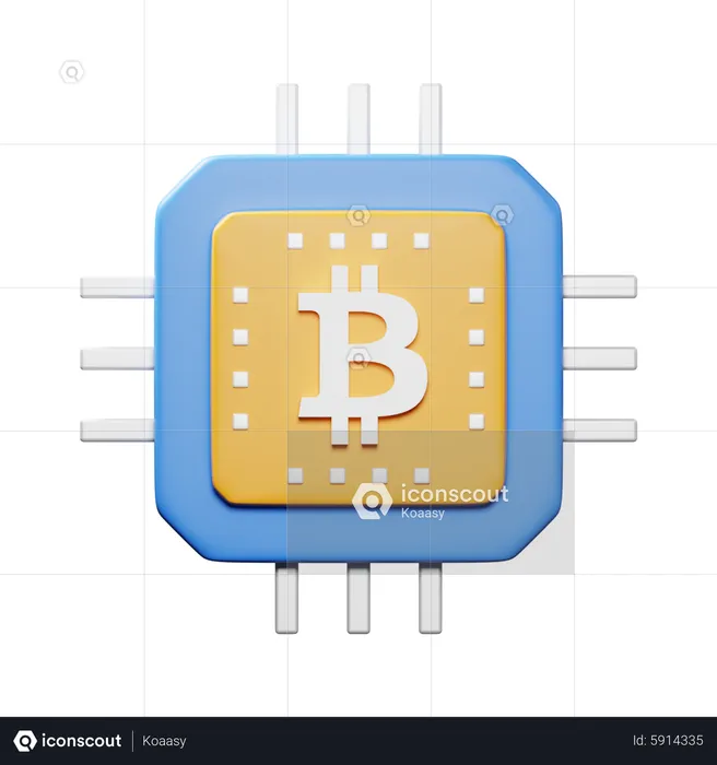 Chip processador bitcoin  3D Icon