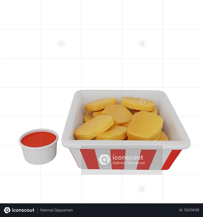 Patatas fritas y salsa  3D Icon