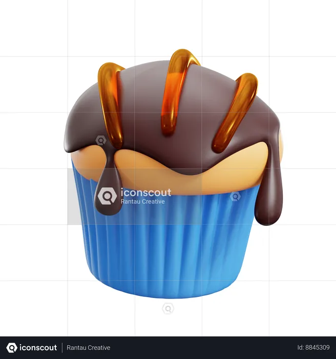 Choco cupcake  3D Icon