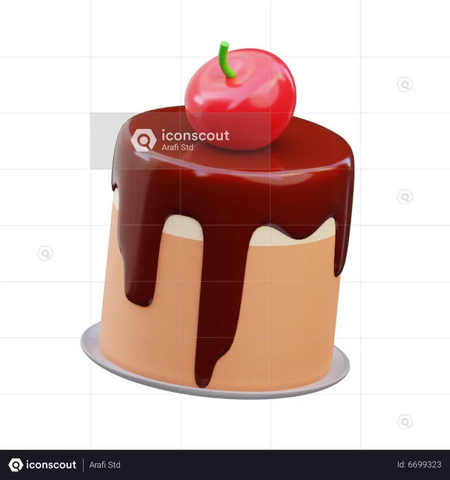 Choco Melted Cake  3D Icon