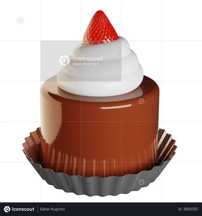 Choco Shortcake  3D Illustration