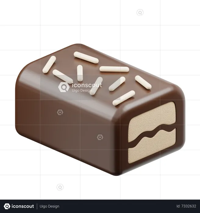 Palito de chocolate con vainilla  3D Icon