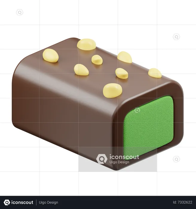 Choco Stick With Matcha Cream & Nuts  3D Icon