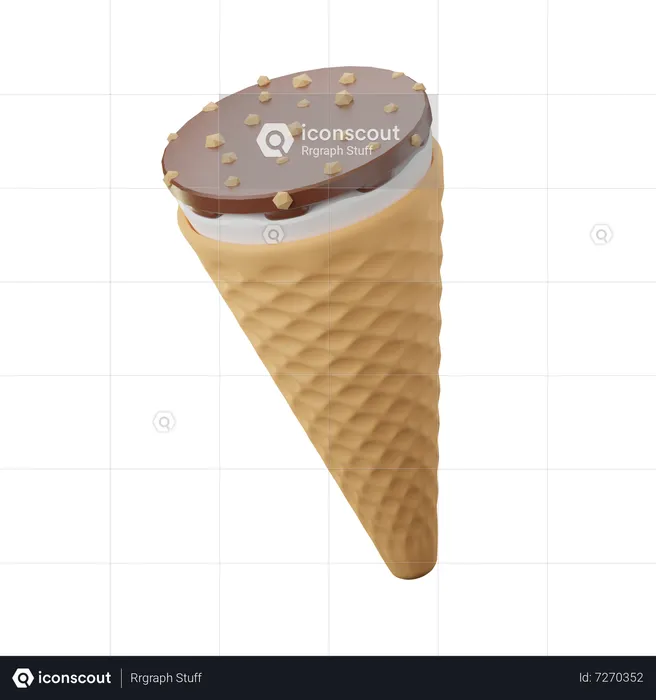 Choco vanilla cone  3D Icon