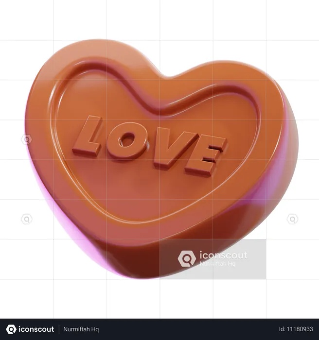 Bonbon coeur en chocolat  3D Icon