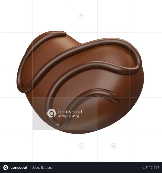 Chocolat en forme de coeur  3D Icon