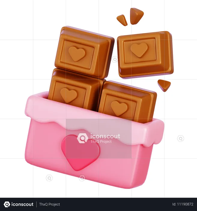 Barra de chocolate  3D Icon