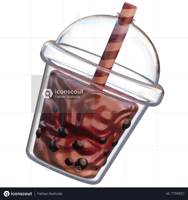 Chocolate Boba  3D Icon
