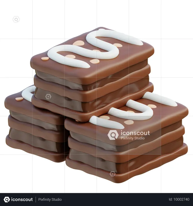 Chocolate Brownies  3D Icon