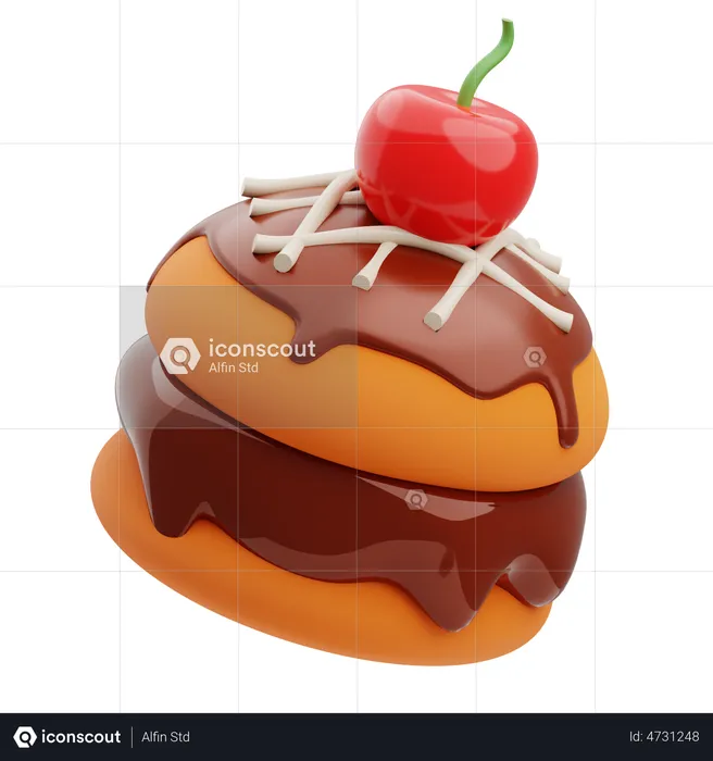 Chocolate Burger  3D Illustration