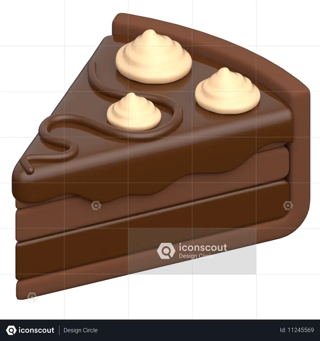 チョコケーキ  3D Icon