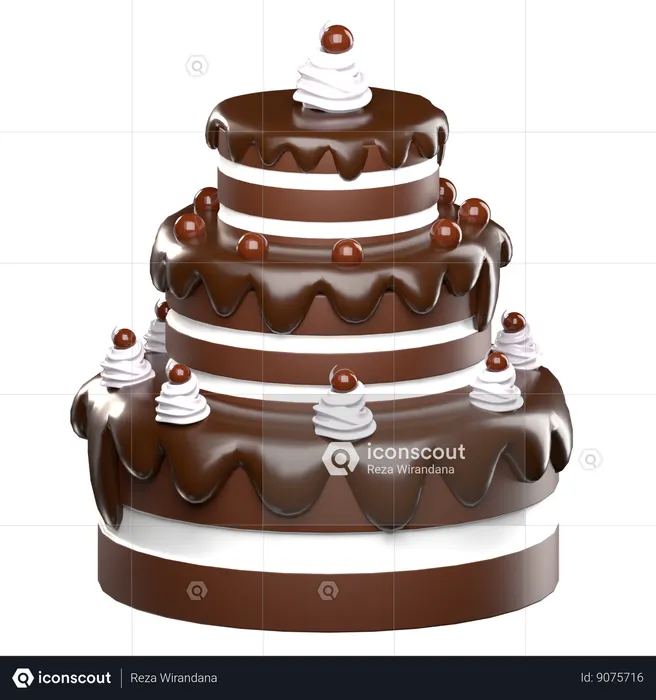 Chocolate Cake  3D Icon