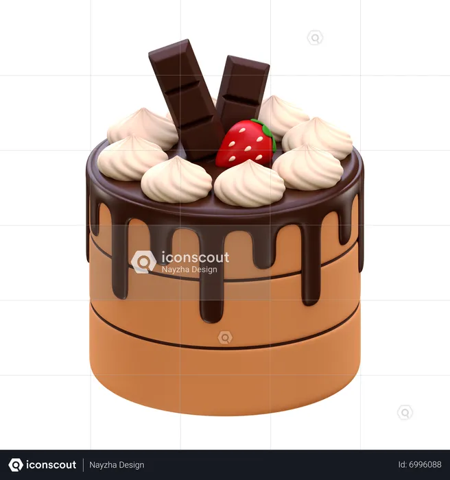 Chocolate Cake  3D Icon