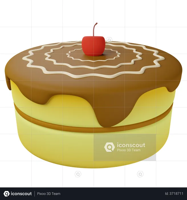 Chocolate Cake  3D Illustration