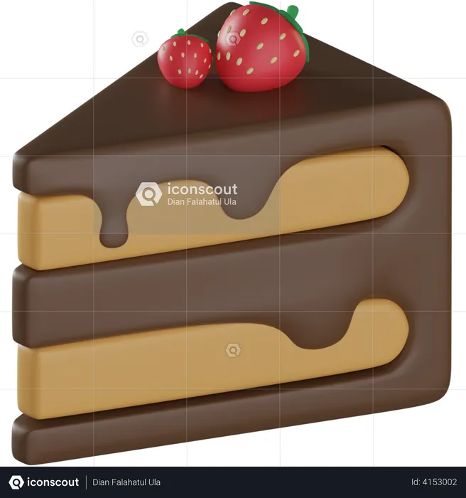 Chocolate Cake  3D Illustration