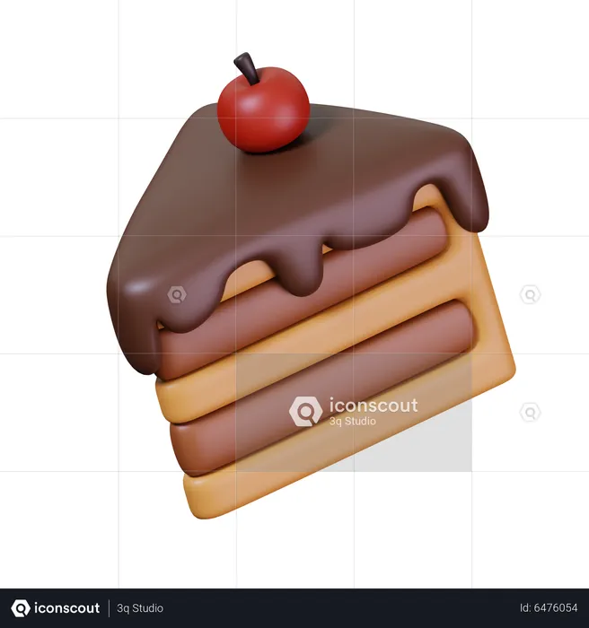 Chocolate Cake Piece  3D Icon