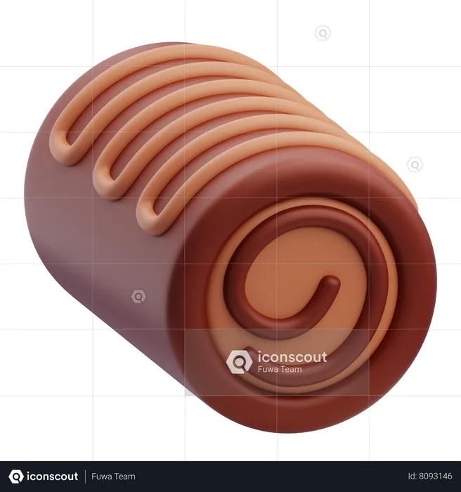 Chocolate Cake Roll  3D Icon