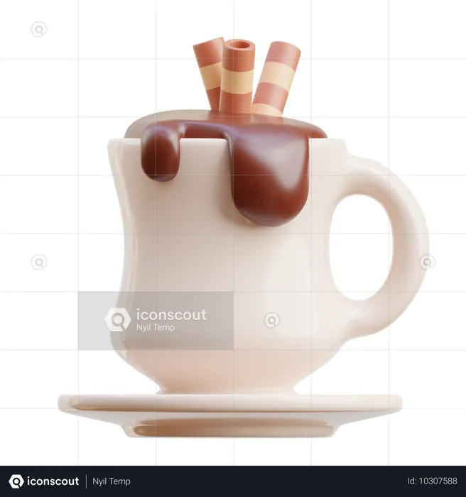 Chocolate caliente  3D Icon