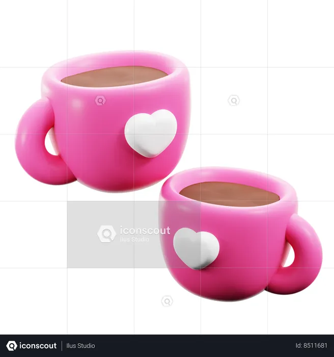 Chocolate caliente del amor  3D Icon