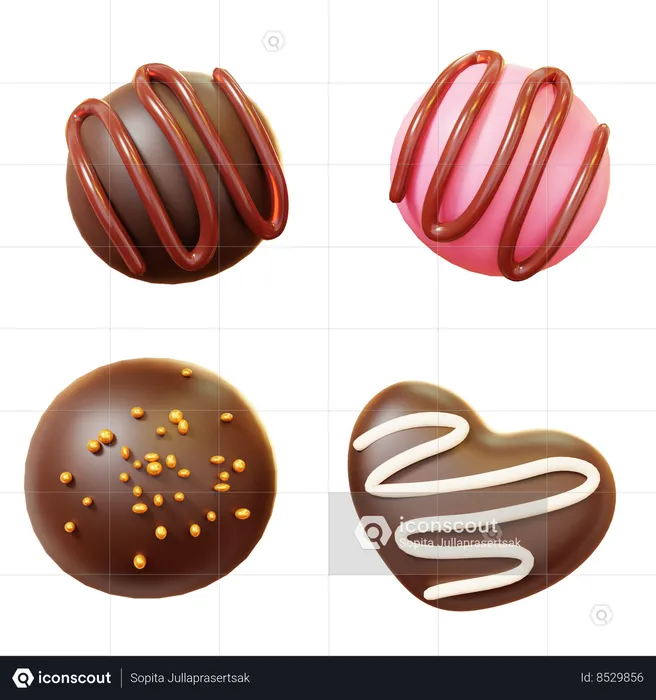 Chocolate candy bonbons  3D Icon
