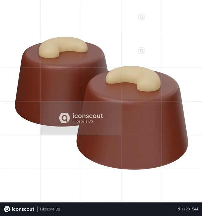 チョコレートカシューナッツ  3D Icon