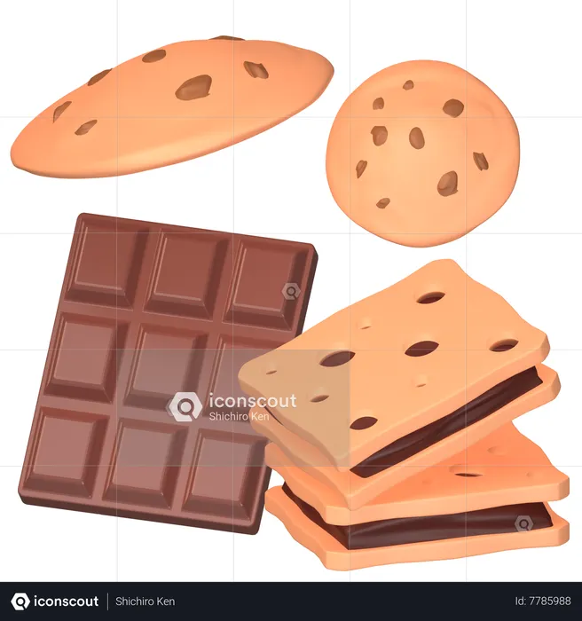 Chocolate Crackes  3D Icon