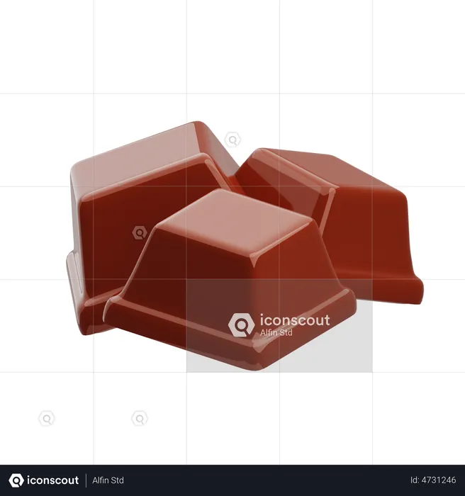 Chocolate Cube  3D Illustration