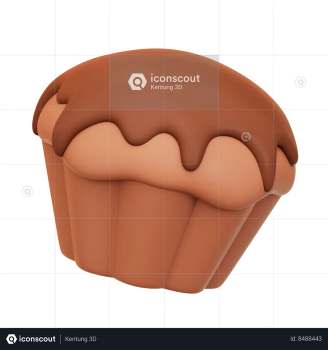 Chocolate Cupcake  3D Icon