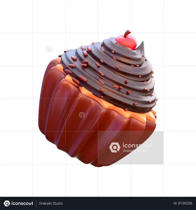 Chocolate Cupcake  3D Icon