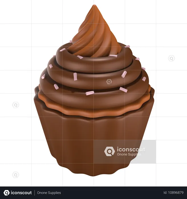 Chocolate Cupcake  3D Icon