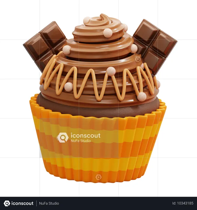 Chocolate cupcake  3D Icon