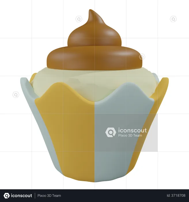Chocolate Cupcake  3D Illustration